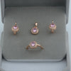 Green/Pink Stone Women Gold Rose Color Round Cubic Zircon Pendant Earrings Rings+Necklace Chain - Image 2