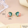 Colorful Enamel Flower Stud Earrings for Women Elegant Floral Petal Crystal Drop Earrings Jewelry Gift for Her - Image 10