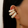 Retro Pearl White Striped Ear Clip for Women Geometric C-Shaped Resin Without Piercing Cartilage Ear Cuff Jewelry Gifts - Image 7