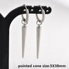 No Fade Different Length Pointed Cone Dangle Earring Stainless Steel Round Hoop Earrings For Women Men Jewelry Ear Piercing Gift - Image 17