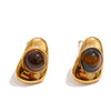 Tiger Stone Imitation Pearls Geometric Pendant Necklace Earrings Set for Women Jewelry - Image 11