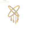 Iced Out Stack Chain Ring Gold Color Micro Paved CZ Engagement Band Multi Piece Stacking Finger Jewelry - Image 13