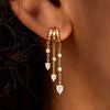 Gold Plated Drop Dangle Earrings Dainty Triple Huggie Earrings for Women CZ Drop Stud Earrings Jewelry - Image 5