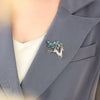Full Rhinestone Deer Brooches For Women Year Blue Crystal Animal Lapel Pins Christmas Jewelry - Image 6
