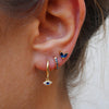 Three Piece Evil Eye Hoop Earring Set with Blue Stone Accents - Image 1