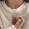 Ventfille Silver Circular Geometry Rose Necklace Dropwise Glaze Korean Gentle Jewelry Birthday Gift - Image 11