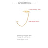1pc Silver Shimmering Clear CZ Zircon Ear Cuff With Chain Tassel Stud For Women Gift Cartilage Clip Earrings - Image 3
