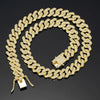 Hip Hop Square 14MM Cuban Link Necklace Men Gold Color Women Rhinestone Iced Out Cuban Chain Punk Jewelry Necklaces Gift - Image 11