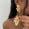 Women's Exaggerated Retro Alloy Ginkgo Leaf Earrings Creative Flower Plants Stud Earrings Casual Party Jewelry Lady Gift - Image 1