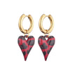 Acrylic Resin Leopard Heart Pendant Hoop Earrings Woman Gold Color Thick Stainless Steel Ear Buckle Female Jewelry - Image 11