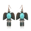 Ethnic Women's Pigeon Bohemian Earrings Vintage Bronze Gypsy Turquoises Jhumka Earrings Oorbellen - Image 6