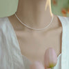 Vintage White Pearl Chain Choker Necklace for Women Elegant Simple Glass Bead Necklace Wedding Jewelry Gifts - Image 7
