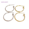 2 Sizes Silver Needle Gold Color C Shape Smooth Hoop Earring Brass Metal Earring Jewelry For Women Gifts - Image 4