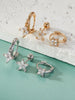 Star Flower and Bow Hoop Earring Set with Crystal Accents in Gold-Tone or Silver-Tone - Image 31