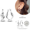 Silver Women Hoop Earrings Gifts For Girl U Rhombic Shape Geometric Lines Zircon Earring - Image 8
