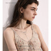 NiNice Stainless Steel Necklace Double-layer Pendant Tassel Cubic Zirconia Design Gift - Image 6