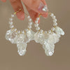 Texture Imitation Pearl Flower Drop Earrings Korean Earring for Woman Party Jewelry Gifts - Image 3