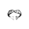 Retro Silver Jewelry Small Goldfish Pisces Fish Kiss Animal Elegant Opening Rings - Image 5