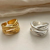 Silver Open Rings for Women Men Couple Handmade Irregular Lines Ring Party Jewelry Prevent Allergy Gift - Image 13