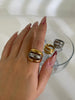 Stainless Steel Gold Silver Plated 3 Splicing Color Chunky Dome Ring Multi-Layer Hollow Rings for Women Men Unisex - Image 3