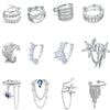 1 Pcs Zircon Pearl Ear Clip Earrings For Women Girls Geometric Ear Cuff Without Piercing Party Silver Color Jewelry Gift - Image 1