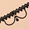 Vintage Black Lace Flower Choker Necklace for Women Classic Crystal Tassel Beaded Chain Necklace Jewelry Gifts - Image 5