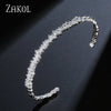Cubic Zirconia Cuff Bangles for Women Baguette Men Open Bracelet Party Jewelry - Image 11