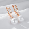 Simple 10mm 12mm 16mm Pearl Drop Earrings for Women Rose Gold Color Bridal Daily Earrings Wedding Jewelry - Image 5