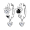 Silver Celestial Star Moon Hoop Earrings Purple Blue CZ Heart Starburst Dangle Huggie Earrings Jewelry for Women - Image 27