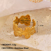 Elegant Stainless Steel Big Bloom Flower Rings For Women Gold Pvd Plated Open Ring Finger Jewelry Wedding Her Gift Punk - Image 7