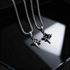 Minimalist Black Zircon Star Cross Pendant Stainless Steel Necklace for Men, Punk Hip Hop Jewelry Gifts - Image 4