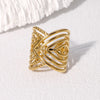 Vintage Stainless Steel Asymmetric Hollow Rings for Women Men Punk Multi Layer Irregular Fan-Shaped Opening Rings Jewelry Gifts - Image 4