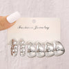 Punk Ccb Geometric Hoop Earrings Featuring Water Drop C-shape Triangular Design Elegant Women's Daily Wear Dating Party - Image 7