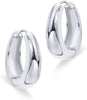 Gold Plated Silver Post Small Chunky Hoops Earrings Thick Lightweight Gold Hoop Earrings for Women Retro style - Image 3