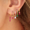 Multicolor Zircon Water Drop Small Hoop Earrings for Women Stainless Steel Pendant Piercing Earrings - Image 1