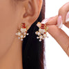 Christmas Bell Imitation Pearl Star Tassel Earrings for Women Bright Snowflake Glitter Pink Ball Cane Earrings Jewelry Gift - Image 7