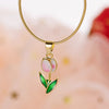 Creative Rotatable Pink Flower Necklace For Women Titanium Steel Rotatable Spinner Clavicle Choker Jewelry - Image 16