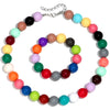 Two-Piece Acrylic Bead Necklace and Bracelet Set with Geometric Shapes - Image 44