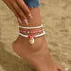 Bohemian Sea Shell Woven Anklet For Women Ceramic Fish Heart Shells Beads Bracelet On The Leg Boho Beach Barefoot Sandal Jewelry - Image 4
