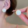 Pink Blue Oil-dropping Round Oval Stud Earrings Unique Design Bean Beads Ear Studs Earrings Temperament Ear Accessories - Image 18