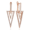 Unusual Glossy Rhombus Rose Gold Color Drop Earring for Women Zircon Accessories Daily Jewelry - Image 6