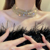 Fyuan Colorful Crystal Chokers Necklaces for Women Multilayer Gold Color Chain Rhinestone Necklaces Statements Jewelry - Image 2