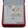 Women Simulated Pearl Jewelry Rose Gold Color Drop Earrings S M L - Image 8