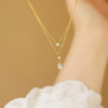 Double-Layer Chain Necklace with Geometric Pendant Options - Image 10