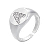 silver color A-Z Initial Signet Rings For Women Men Statement Ring 26 letters women adjustable rings - Image 3
