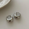 Silver Vintage Chunky Round Earrings For Women Circle Hoops Earring Jewelry Prevent Allergy AccessoriesGift - Image 9