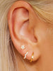 Star Flower and Bow Hoop Earring Set with Crystal Accents in Gold-Tone or Silver-Tone - Image 17