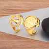 2 Styles Religious Flipable Open Rings Adjustable For Female Male Copper Inlaid Zircon Finger Jewelry Gifts - Image 1