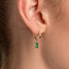 Charm Dainty Baguette Huggie Hoop Earrings with Emerald Amethyst CZ Dangle French Minimalist Jewelry for Women Accessories - Image 3