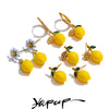 Yellow Resin Zirconia Fruit Lemon Dangle Earrings for Women Stainless Steel Arrivals Chic Jewelry - Image 1